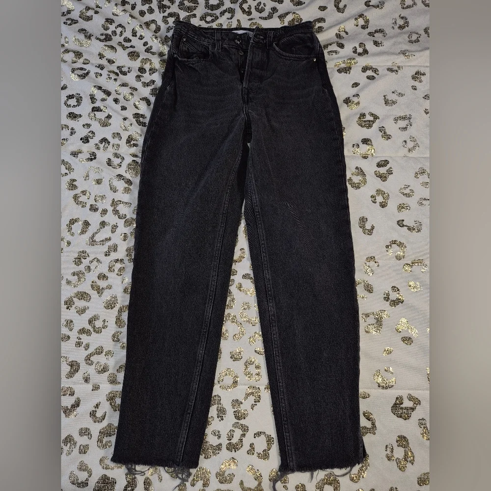 5 For $25✨Zara Womens Small 2 Black Denim Jeans High Waist Baggy Boyfriend Jeans - Picture 10 of 10